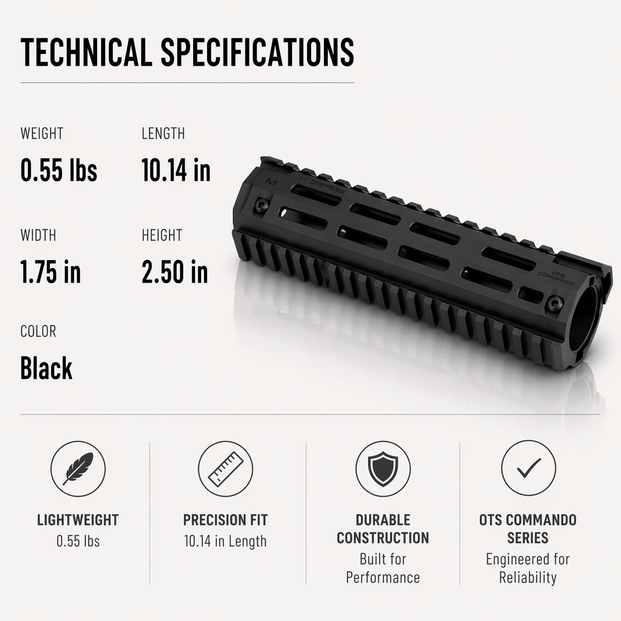 Polymer OTS® Picatinny Commando Length Handguard - Image 7