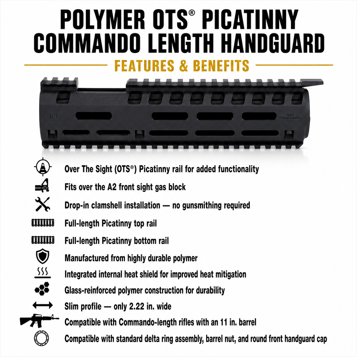 Polymer OTS® Picatinny Commando Length Handguard - Image 8